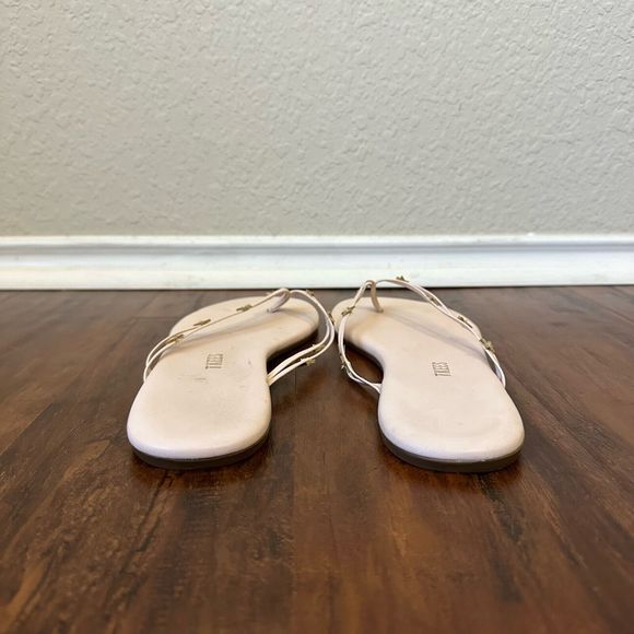 TKEES Duo Stars Flip Flop Sandals in Blush Pink Cowhide Leather - Picture 7 of 10